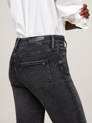 jeans harlem ultra skinny fit a vita alta neri nero da donne tommy hilfiger