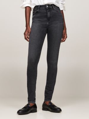 Jean ultra skinny Harlem noir taille haute Noir Tommy Hilfiger