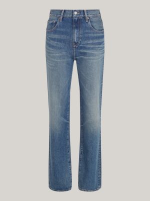 blue high rise relaxed bootcut jeans for women tommy hilfiger