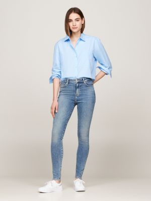 blue harlem high rise ultra skinny jeans for women tommy hilfiger