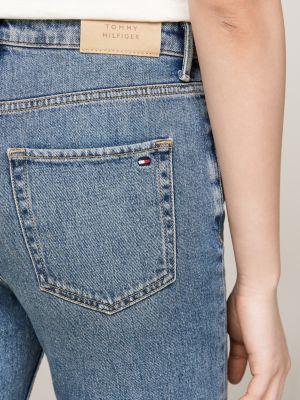 blue high rise slim cigarette jeans for women tommy hilfiger