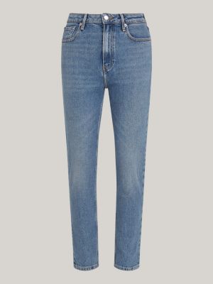 blue high rise slim cigarette jeans for women tommy hilfiger