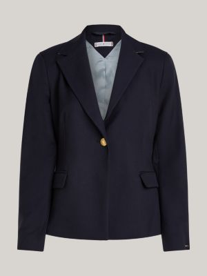 blue metal flag single breasted slim blazer for women tommy hilfiger