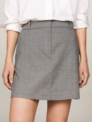 Checkered skirt grey best sale