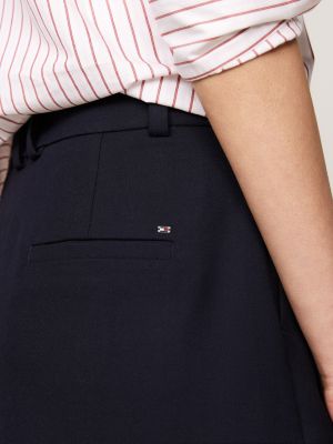 blauw a-line minirok met geborduurde vlag voor dames - tommy hilfiger