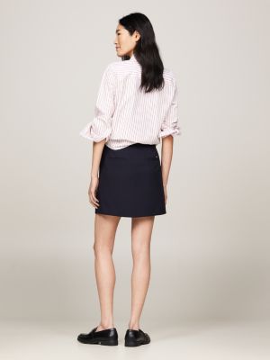 blue flag embroidery a-line mini skirt for women tommy hilfiger