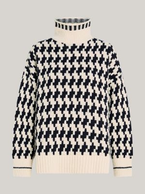 pullover a lupetto oversize in pura lana nero da donne tommy hilfiger