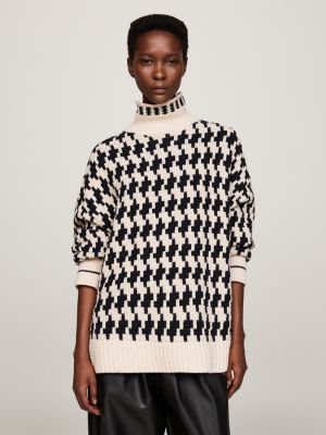 pullover a lupetto oversize in pura lana nero da donne tommy hilfiger