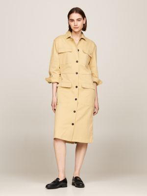 TH Monogram Stamp Relaxed Utility Shirt Dress