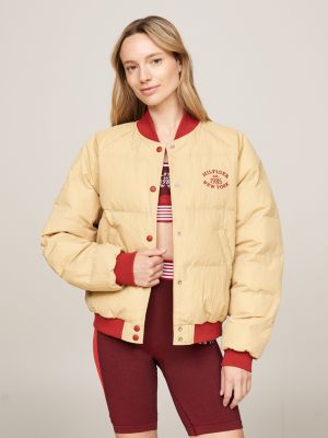 red sport varsity reversible relaxed bomber jacket for women tommy hilfiger