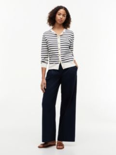 Fine Knit Jersey Crew Neck Cardigan — Multi 2