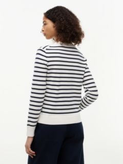 Fine Knit Jersey Crew Neck Cardigan — Multi 4