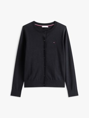 black fine knit jersey cardigan for women tommy hilfiger