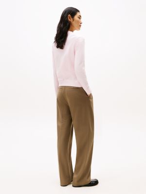 rosa jersey-cardigan mit rundhalsausschnitt für damen - tommy hilfiger