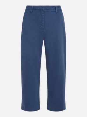 pantaloni chino cropped relaxed fit dritti blu da donne tommy hilfiger