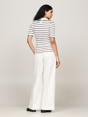 white crest global stripe short sleeve jumper for women tommy hilfiger