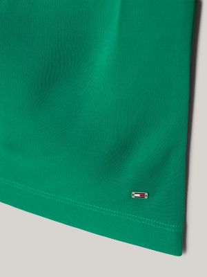 top in jersey con collo ad anello verde da donne tommy hilfiger