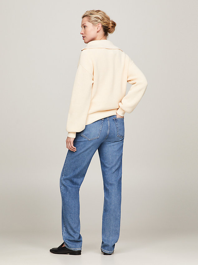 yellow cardigan stitch half-zip jumper for women tommy hilfiger