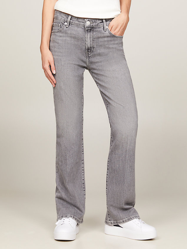 denim mid rise bootcut faded jeans for women tommy hilfiger