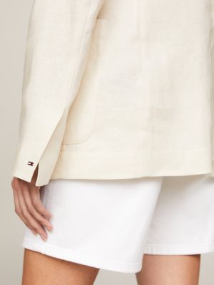 blazer monopetto leggero beige da donne tommy hilfiger