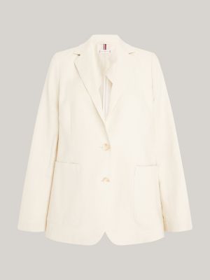 blazer monopetto leggero beige da donne tommy hilfiger