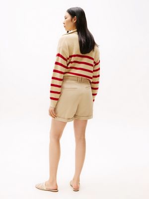 shorts chino relaxed fit marrone da donne tommy hilfiger