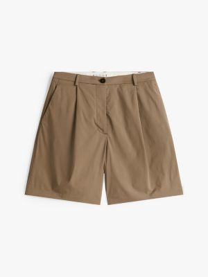 bruin relaxed chino short voor dames - tommy hilfiger