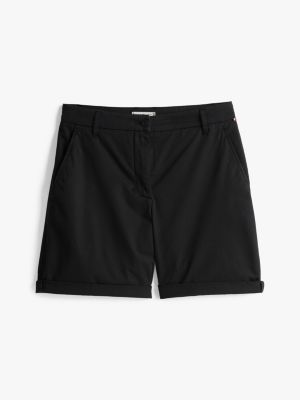 shorts chino relaxed fit nero da donne tommy hilfiger