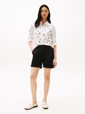 black relaxed chino short voor dames - tommy hilfiger