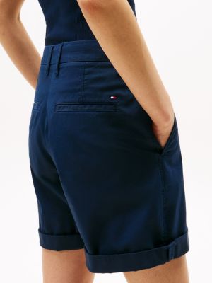 blau relaxed fit chino-shorts für damen - tommy hilfiger