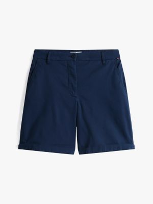 blau relaxed fit chino-shorts für damen - tommy hilfiger