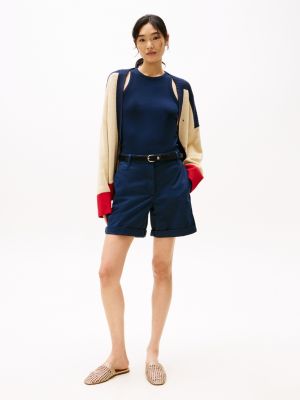 short chino décontracté blue pour femmes tommy hilfiger