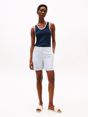 blue relaxed chino short voor dames - tommy hilfiger