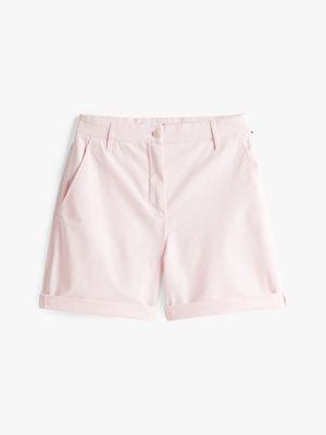 pink relaxed chino shorts for women tommy hilfiger