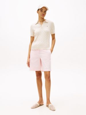 short chino décontracté pink pour femmes tommy hilfiger