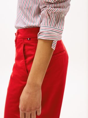 red relaxed chino shorts for women tommy hilfiger