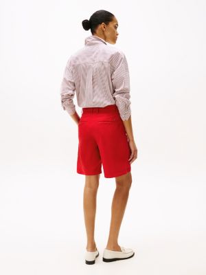 rot relaxed fit chino-shorts für damen - tommy hilfiger