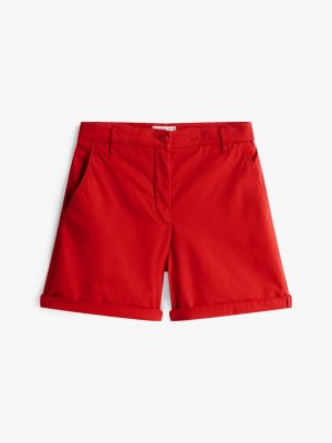 red relaxed chino shorts for women tommy hilfiger