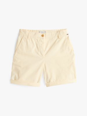 beige relaxed chino shorts for women tommy hilfiger