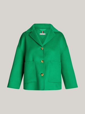 giacca double face con bandierina in metallo verde da donne tommy hilfiger