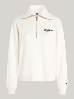 Tommy Hilfiger Women's Logo-Print Half-Zip Knit Top