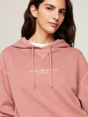 Tommy hilfiger hoodie dames roze sale