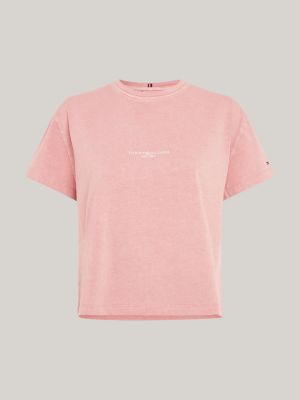 Tommy Hilfiger Essential Curve Crew Neck T-Shirt Light Pink, Women's  Clothing