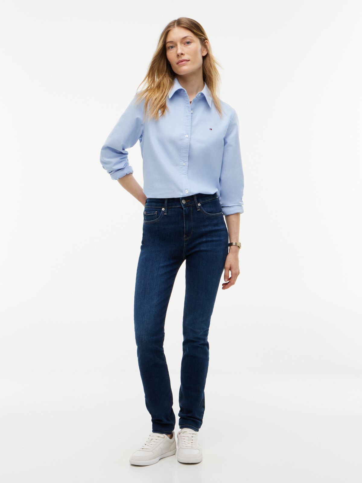 Como Mid Rise Skinny Jeans — Blue
