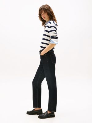 blue mid rise classic straight jeans for women tommy hilfiger