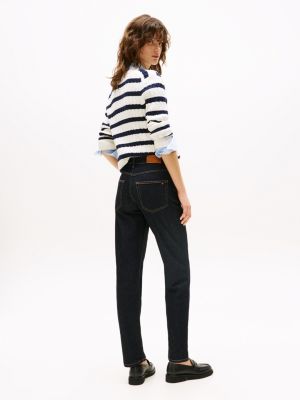 blue mid rise classic straight jeans for women tommy hilfiger