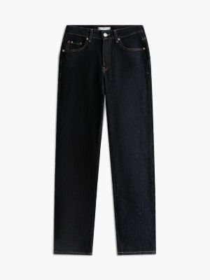 blue mid rise classic straight jeans for women tommy hilfiger