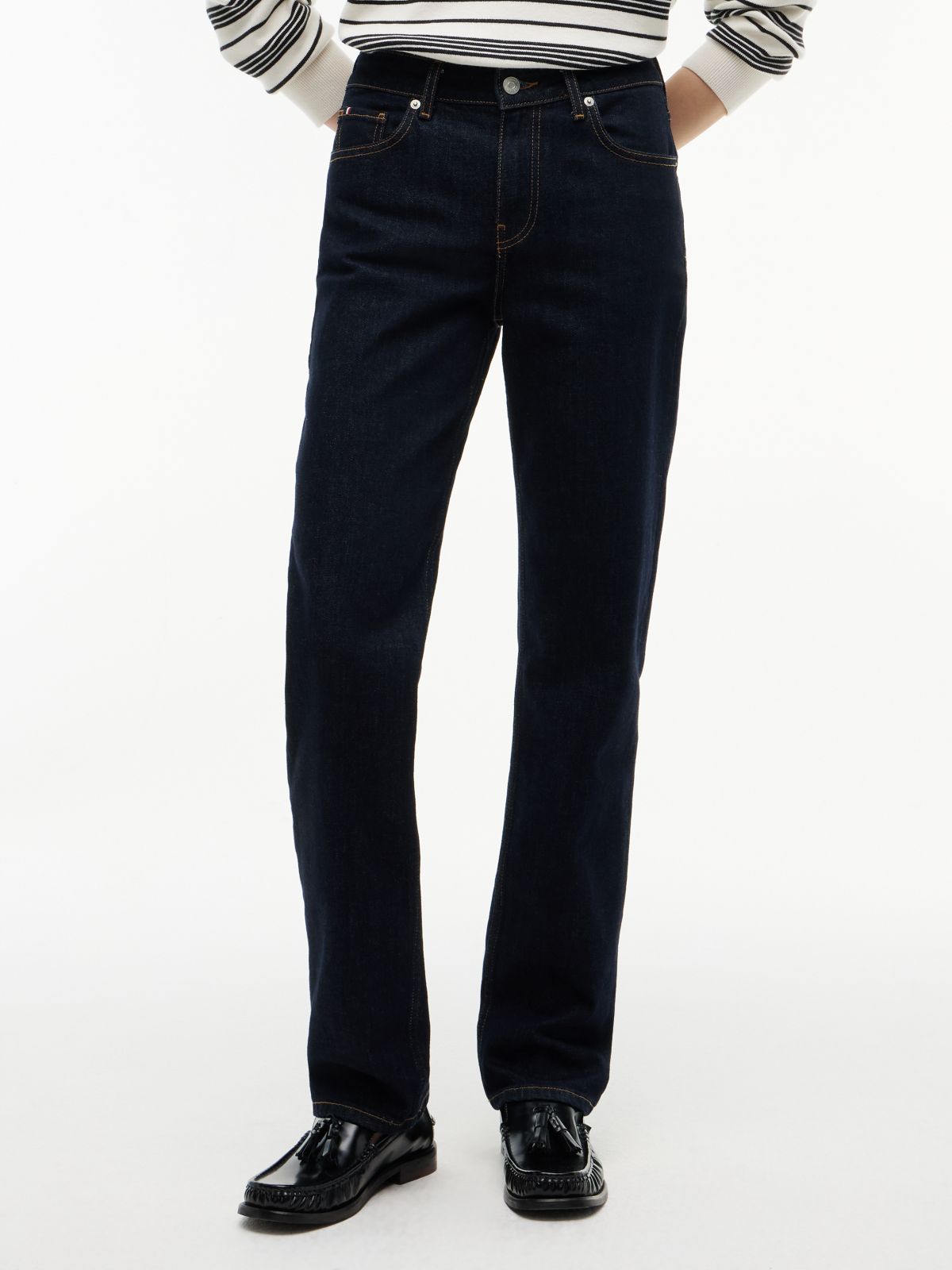 Mid Rise Classic Straight Jeans — Blue