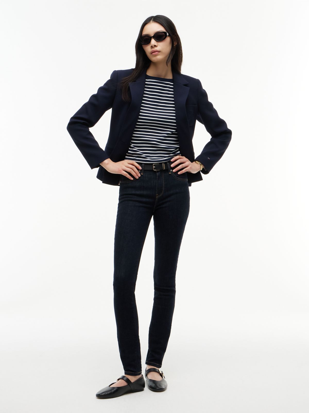 Como Mid Rise Skinny Jeans — Blue