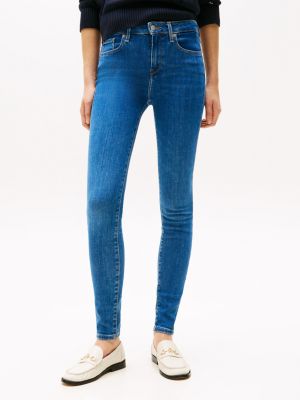 jeans como skinny fit a vita media blu da donne tommy hilfiger